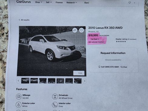 Used 2010 Lexus RX 350 AWD image 10