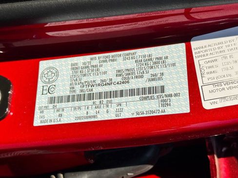 Used 2022 Ford F150 Raptor w/ Equipment Group 801A High image 18