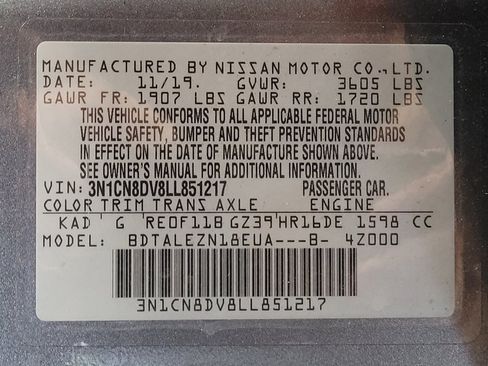 Used 2020 Nissan Versa S FWD image 33