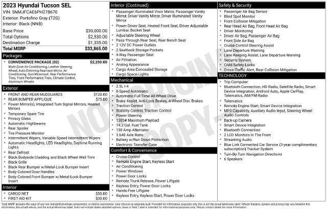Used 2023 Hyundai Tucson SEL w/ Convenience Package AWD/4WD image 32