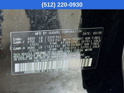 Certified 2025 Subaru Outback Premium w/ Popular Package #1 image 39