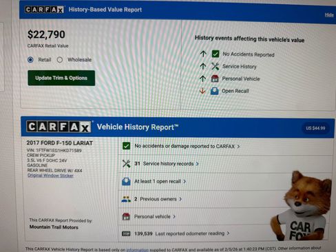 Used 2017 Ford F150 Lariat w/ Equipment Group 501A Mid image 3