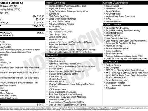 Used 2019 Hyundai Tucson SE w/ Cargo Package AWD/4WD image 16