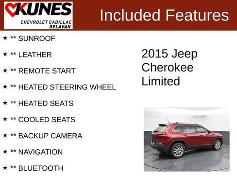 Used 2015 Jeep Cherokee Limited w/ Luxury Group AWD/4WD image 3