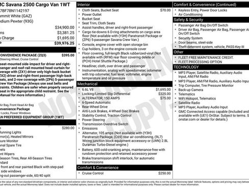 Used 2022 GMC Savana 2500 Extended w/ Driver Convenience Package RWD image 3