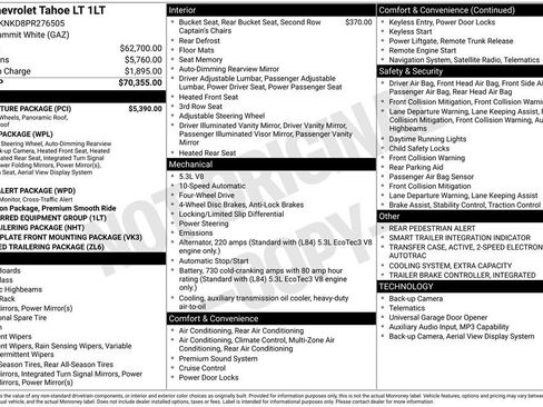 Used 2023 Chevrolet Tahoe LT w/ LT Signature Package AWD/4WD image 3