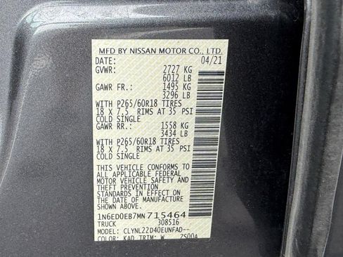 Used 2021 Nissan Frontier SV w/ Midnight Edition Floor Mats AWD/4WD image 26