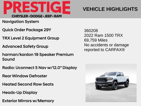Used 2022 RAM 1500 TRX w/ TRX Level 2 Equipment Group AWD/4WD image 2