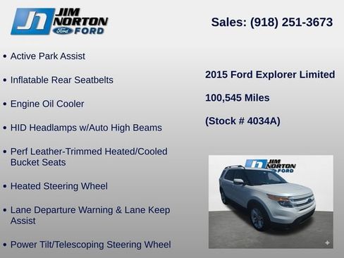 Used 2015 Ford Explorer Limited w/ Equipment Group 302A AWD/4WD image 14