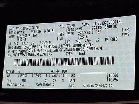 Used 2020 Ford F150 XLT w/ Equipment Group 302A Luxury image 26