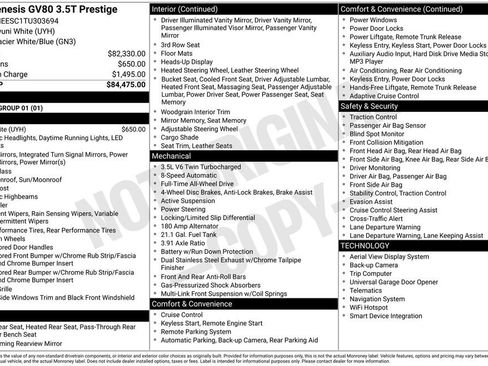 Used 2026 Genesis GV80 3.5T Prestige image 5