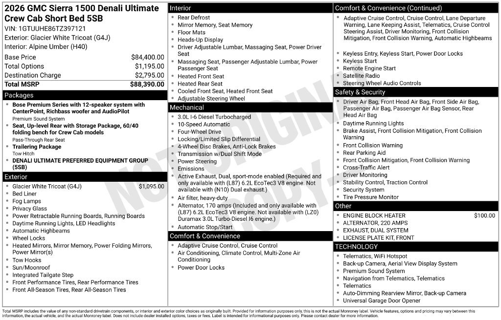 Certified 2026 GMC Sierra 1500 Denali Ultimate AWD/4WD image 1