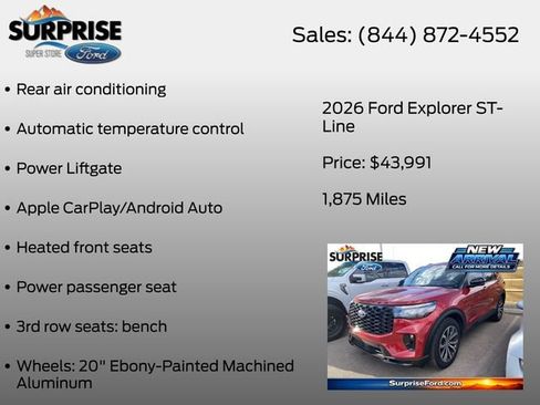 Used 2026 Ford Explorer ST-Line RWD image 13