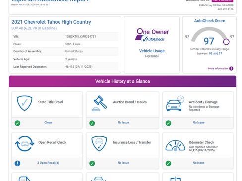 Certified 2021 Chevrolet Tahoe High Country AWD/4WD image 22