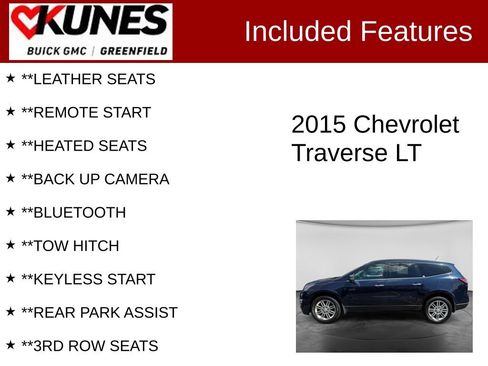 Used 2015 Chevrolet Traverse LT w/ Style and Technology Package FWD image 2