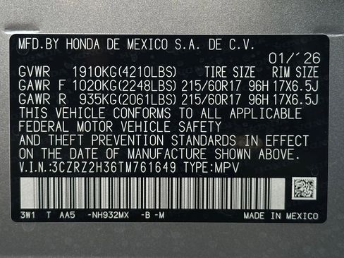 New 2026 Honda HR-V LX image 22