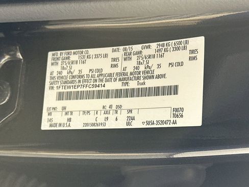 Used 2015 Ford F150 Lariat AWD/4WD image 12