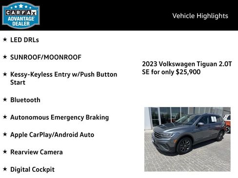 Certified 2023 Volkswagen Tiguan SE w/ Panoramic Sunroof Package AWD/4WD image 4
