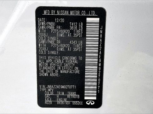 Used 2021 INFINITI QX80 Luxe w/ Cargo Package image 29