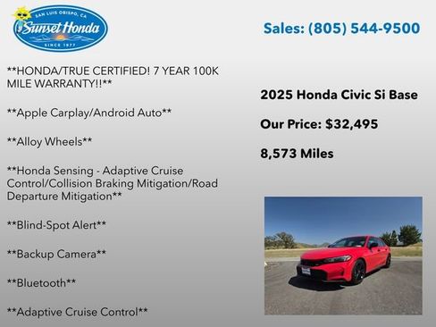 Certified 2025 Honda Civic Si image 6