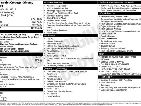 Used 2024 Chevrolet Corvette Stingray Preferred Cpe w/ Battery Protection Package RWD image 2