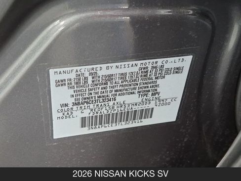 Used 2026 Nissan Kicks SV FWD image 26