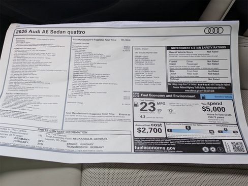 New 2026 Audi A6 Prestige image 18