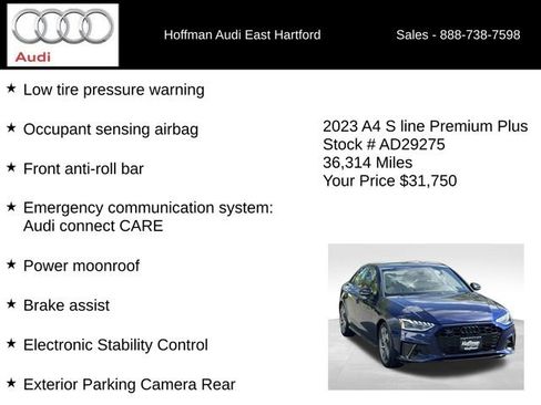 Used 2023 Audi A4 2.0T Premium Plus w/ Premium Plus Package AWD/4WD image 35