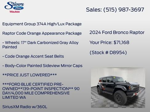 Used 2024 Ford Bronco Raptor AWD/4WD image 8