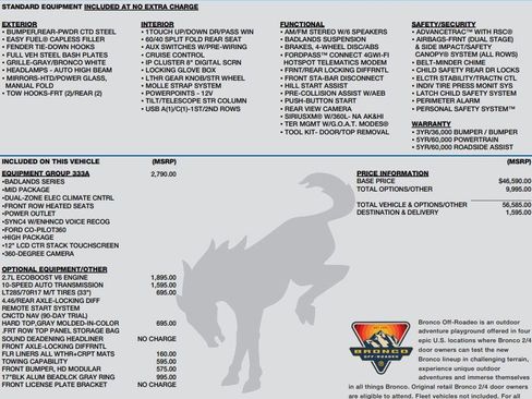 Used 2022 Ford Bronco Badlands image 2