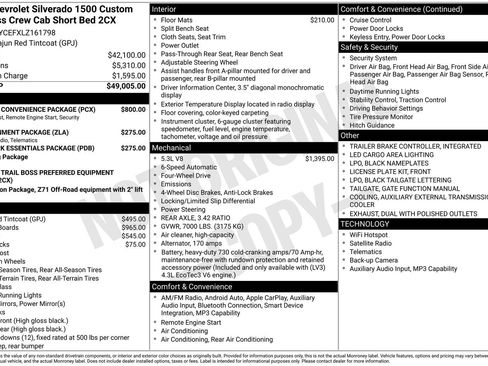 Used 2020 Chevrolet Silverado 1500 Custom Trail Boss w/ Custom Convenience Package AWD/4WD image 32