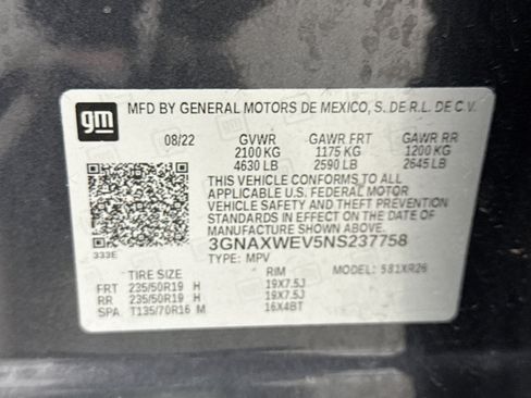 Used 2022 Chevrolet Equinox RS w/ Infotainment Package image 11