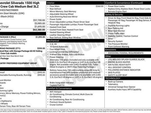 Used 2021 Chevrolet Silverado 1500 High Country w/ Safety Package II image 19