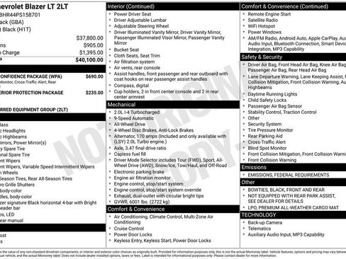 Used 2023 Chevrolet Blazer LT w/ Driver Confidence Package image 6