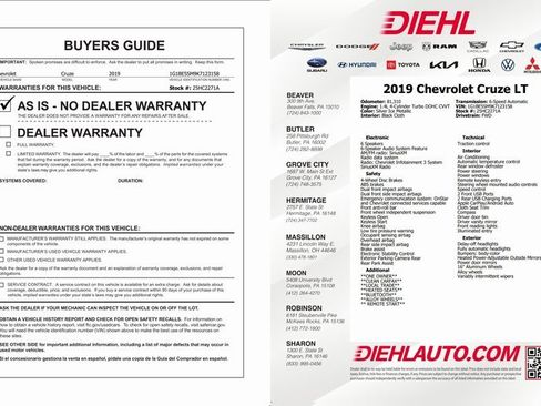 Used 2019 Chevrolet Cruze LT w/ Convenience Package image 33