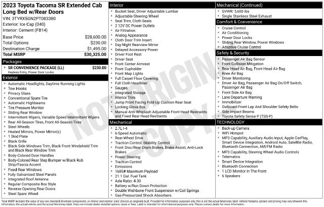 Used 2023 Toyota Tacoma SR w/ SR Convenience Package RWD image 5