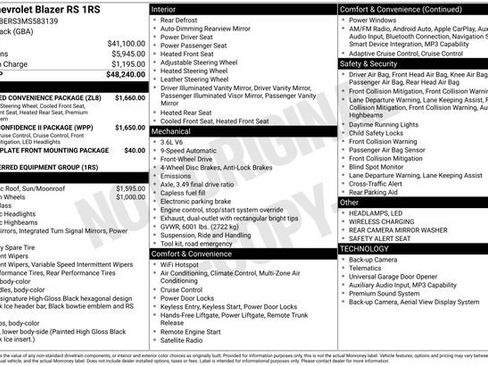 Used 2021 Chevrolet Blazer RS w/ Enhanced Convenience Package image 11