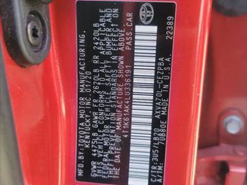 Certified 2020 Toyota Camry XSE FWD image 36