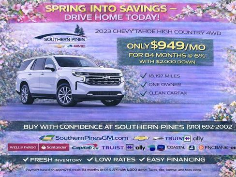 Used 2023 Chevrolet Tahoe High Country w/ Advanced Technology Package AWD/4WD image 2