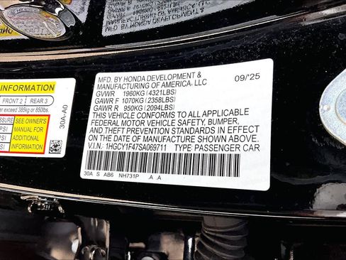 Used 2025 Honda Accord SE image 37