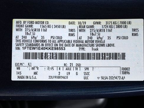 Used 2019 Ford F150 XLT w/ Equipment Group 302A Luxury AWD/4WD image 42