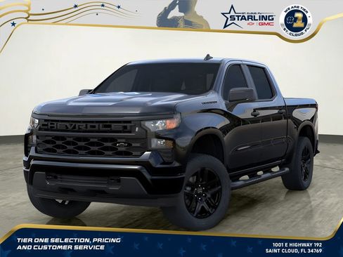 New 2026 Chevrolet Silverado 1500 Custom w/ Turbomax Blackout Package RWD image 1