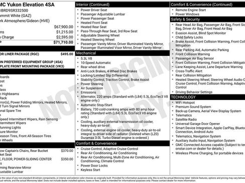 Used 2025 GMC Yukon Elevation w/ LPO, Floor Liner Package RWD image 22