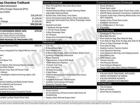 Used 2021 Jeep Cherokee Trailhawk w/ Comfort/Convenience Group image 33