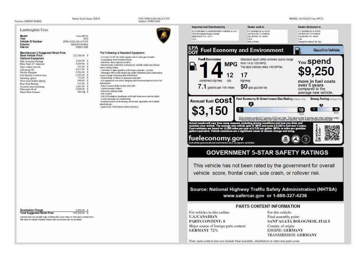 Used 2022 Lamborghini Urus AWD/4WD image 74