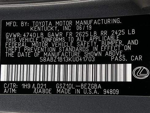 Used 2019 Lexus ES 350 w/ Premium Package FWD image 24