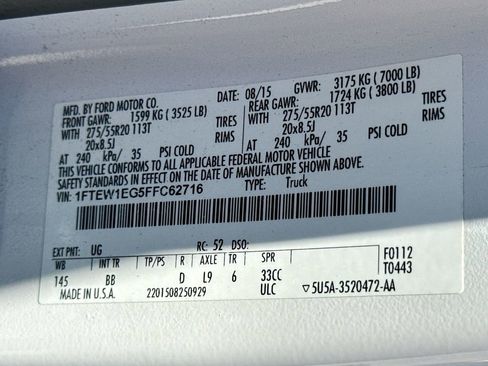 Used 2015 Ford F150 Platinum w/ Equipment Group 701A Luxury AWD/4WD image 12