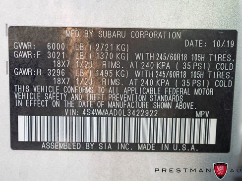 Used 2020 Subaru Ascent 8-Passenger AWD/4WD image 38