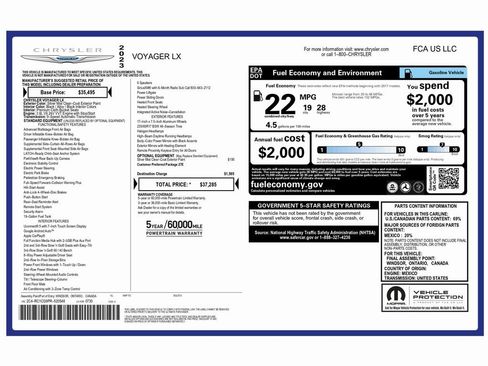 Used 2023 Chrysler Voyager LX image 2