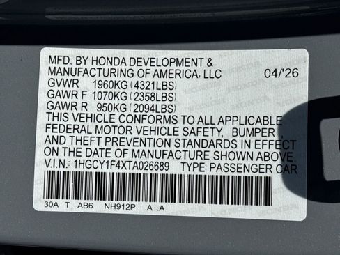 New 2026 Honda Accord SE image 26